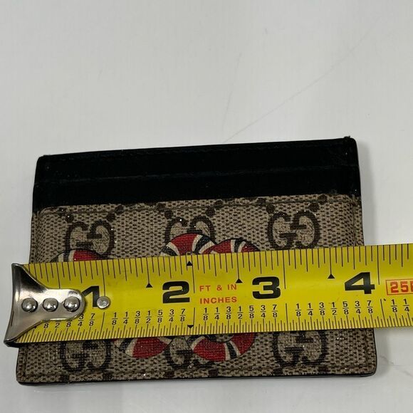 Authentic Gucci Beige GG Supreme Kingsnake Card Holder - Picture 9 of 10